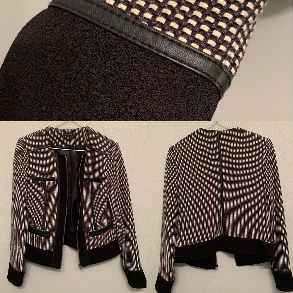 Black and Cream Zip Blazer